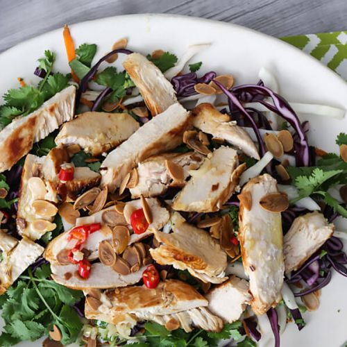 Thai Grilled Chicken Salad with Roasted Rice